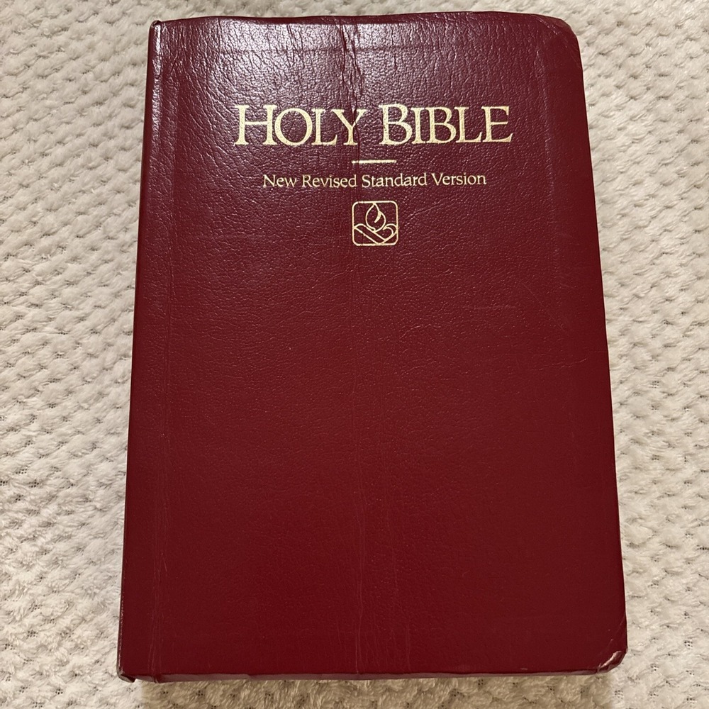Holy Bible New Revised Standard Version Pray study helps Red Bonded Leather 1990